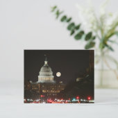 Carte Postale PLEINE LUNE de construction du Capitole américain (Debout devant)