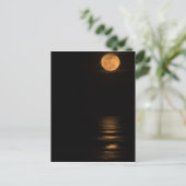 Carte Postale pleine lune d'or au-dessus d'océan (Debout devant)