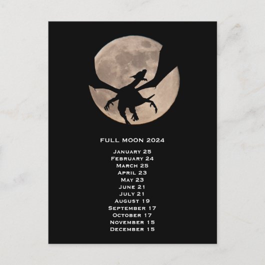 Carte Postale Pleine lune Dragon 2024 États-Unis Date Est (Devant)
