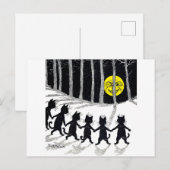 Carte Postale Pleine lune et chats, Louis Wain (Devant / Derrière)