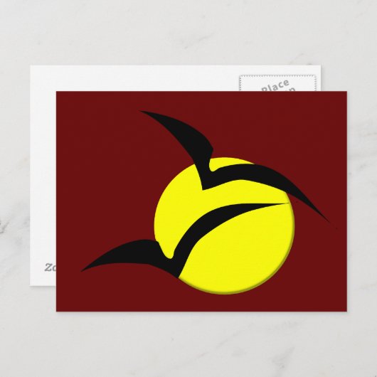 Carte postale Pleine lune et chauves-souris (Devant / Derrière)