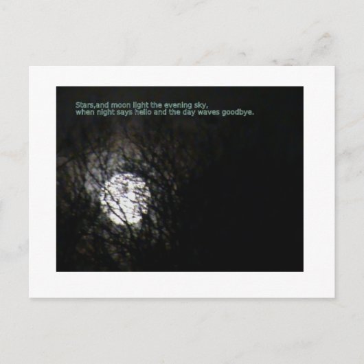 Carte Postale Pleine lune et poème (Devant)