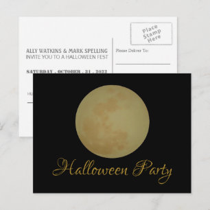 Carte Postale Pleine lune, Invitation de la fête d'Halloween