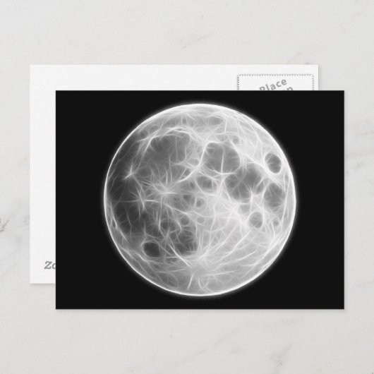Carte Postale Pleine lune Lunet Planet Globe (Devant / Derrière)