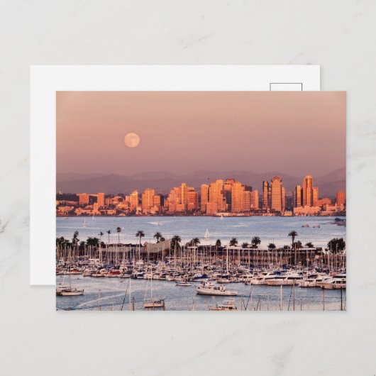 Carte Postale Pleine lune sur San Diego (Devant / Derrière)