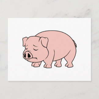 Carte Postale Pleurer Jour national du porc rose Piglet