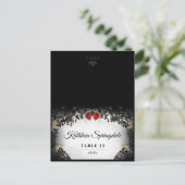 Carte postale pliable Halloween à motif de rose no (Debout devant)