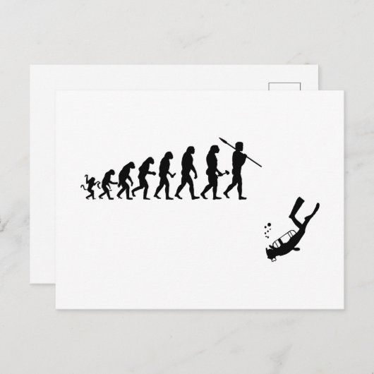 Carte Postale Plongée amusante Évolution (Devant / Derrière)