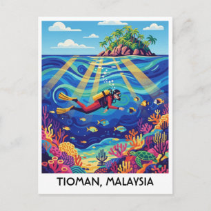 Carte Postale Plongée en scaphandre à Tioman en Malaisie
