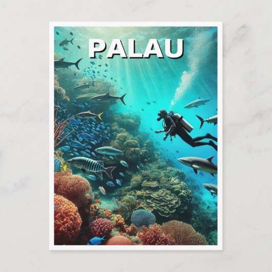 Carte Postale Plongée en scaphandre autonome à Palau (Devant)