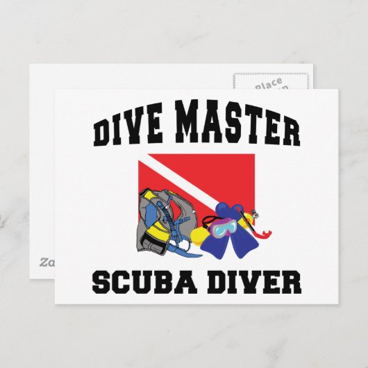 Carte Postale Plongée Master SCUBA Diver (Devant / Derrière)