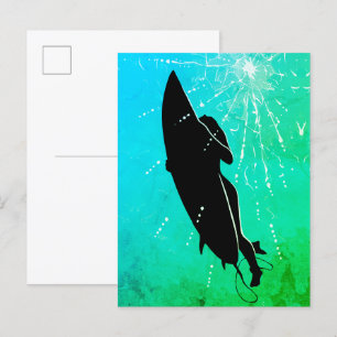 Carte Postale Plongée profonde – Le voyage sous-marin du surfeur