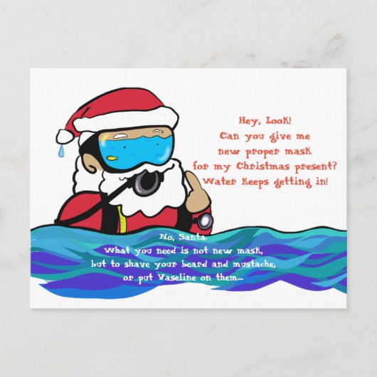 Carte Postale Plongée Santa Claus ポ ー ド (Devant)