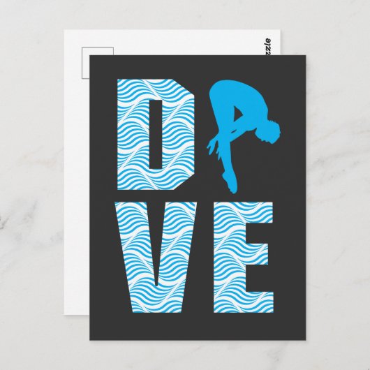 Carte Postale Plongée Springboard Plate-forme de plongée-cadeau (Devant / Derrière)