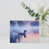 Carte Postale Plongeon sur l'aquarelle de lac (Debout devant)