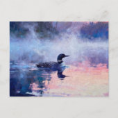 Carte Postale Plongeon sur l'aquarelle de lac (Devant)