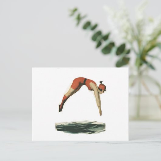 Carte Postale Plonger dans l'eau (Debout devant)