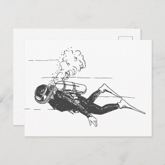 Carte Postale Plongeur (Devant / Derrière)