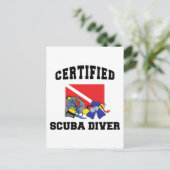 Carte Postale Plongeur Certifié SCUBA (Debout devant)