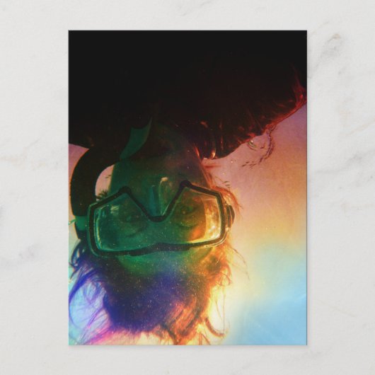 Carte Postale plongeur coloré (Devant)