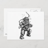 Carte Postale Plongeur de mer profonde (Devant / Derrière)