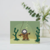 Carte Postale Plongeur marin profond (Debout devant)