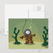 Carte Postale Plongeur marin profond (Devant / Derrière)