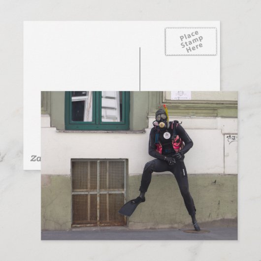 Carte Postale Plongeur sec (Devant / Derrière)