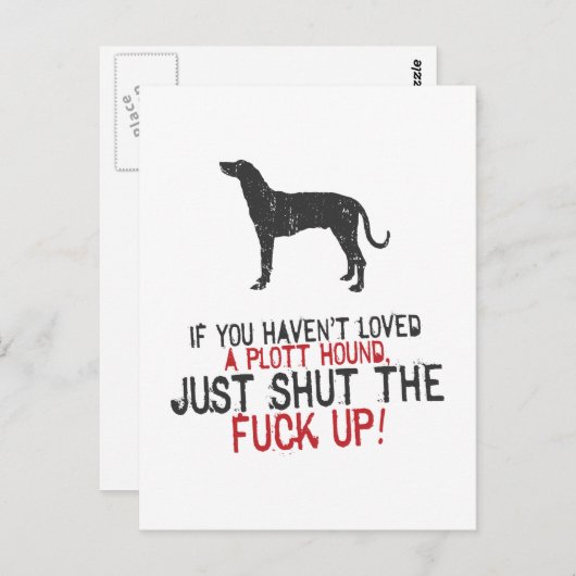 Carte Postale Plott Hound (Devant / Derrière)