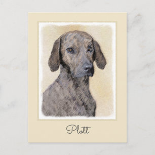 Carte Postale Plott Peinture - Cute Original Chien Art