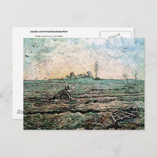 Carte Postale Plow and Harrow (Millet), Van Gogh Fine Art (Devant / Derrière)
