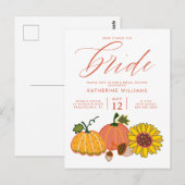 Carte Postale PLUIE DE CADEAUX | Carton d'Automne aux Citrouille (Devant / Derrière)