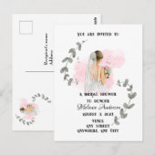 Carte Postale PLUIE DE CADEAUX, thème de la mariée romantique (Devant / Derrière)