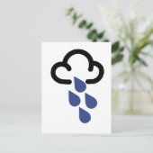 Carte Postale Pluie lourde : symbole de prévision météo rétro (Debout devant)