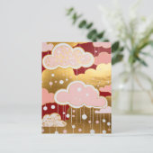 Carte Postale Pluie Rouge Dorée (Debout devant)