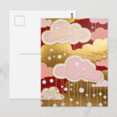 Carte Postale Pluie Rouge Dorée (Devant / Derrière)