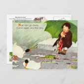 Carte Postale Pluie S'Éloigner (Devant / Derrière)