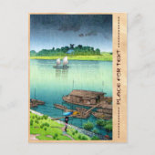 Carte Postale Pluie Tôt D'Été. Kawase Hasui. Scène fluviale en 1 (Devant)