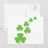 Carte Postale pluie verte shamrock (Devant / Derrière)
