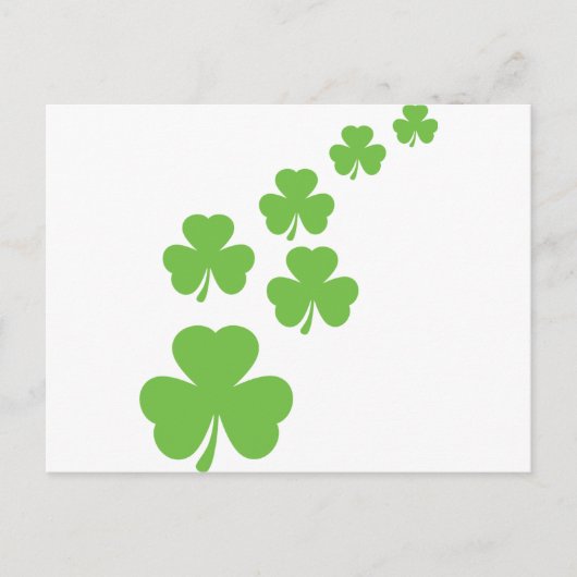 Carte Postale pluie verte shamrock (Devant)