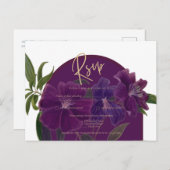 Carte Postale Plum d'aubergine Purple Floral Forêt Mariage vert (Devant / Derrière)