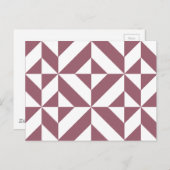 Carte Postale Plum Geometric Deco Cube Pattern (Devant / Derrière)