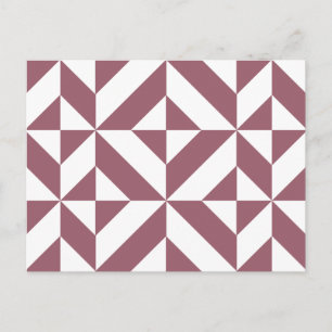 Carte Postale Plum Geometric Deco Cube Pattern
