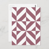 Carte Postale Plum Geometric Deco Cube Pattern (Devant / Derrière)