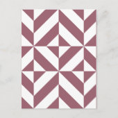 Carte Postale Plum Geometric Deco Cube Pattern (Devant)