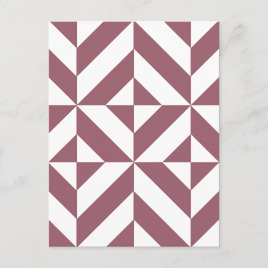 Carte Postale Plum Geometric Deco Cube Pattern (Devant)