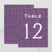 Carte Postale Plum Purple Mariage damassé Numéro de tableau 12 C (Devant / Derrière)