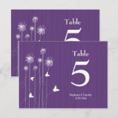 Carte Postale Plum violet papillon fleuri mariage numéro de tabl (Devant / Derrière)
