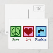 Carte Postale Plumbing Peace Love (Devant / Derrière)