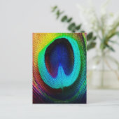 Carte Postale Plume de paon vibrant (Debout devant)